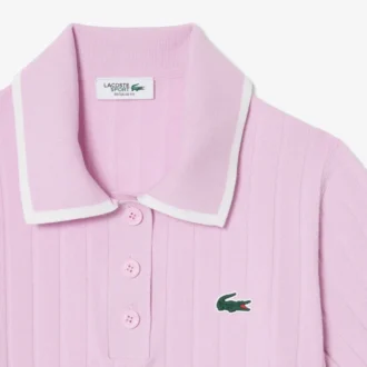 Suéter de golf de manga corta con cuello polo para mujer