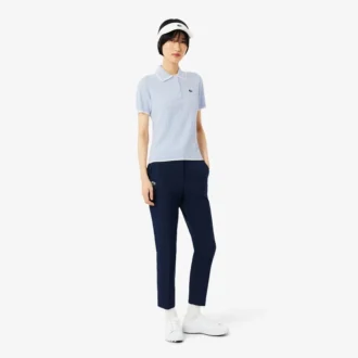 Suéter de golf de manga corta con cuello polo para mujer