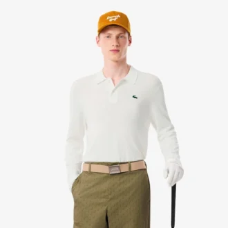 Suéter de golf elástico con cuello polo para hombre