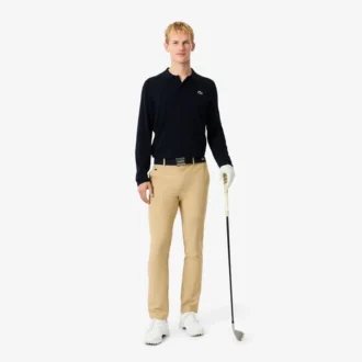 Suéter de golf elástico con cuello polo para hombre