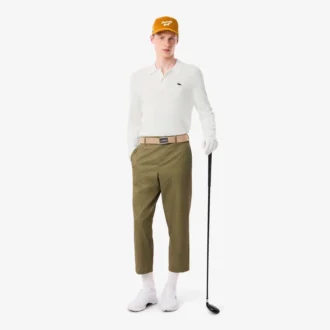 Suéter de golf elástico con cuello polo para hombre