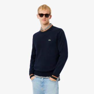 Suéter de jersey de algodón a rayas para hombre