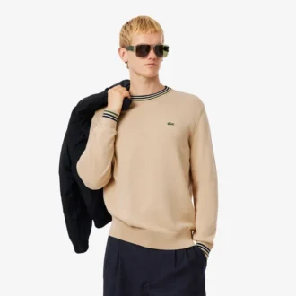 Suéter de jersey de algodón a rayas para hombre