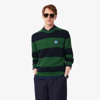 Suéter de jersey de algodón a rayas para hombre