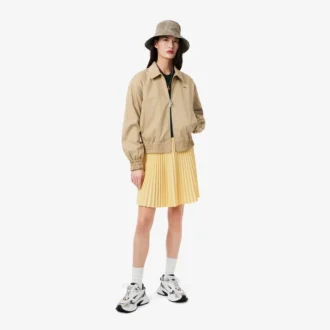 Suéter de jersey de lana con cuello polo para mujer