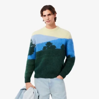 Suéter de lana de alpaca Landscape para hombre