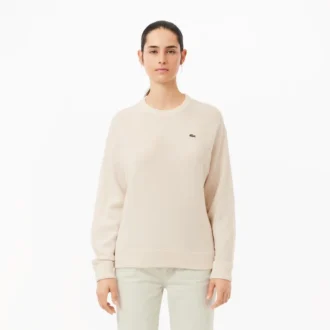 Suéter de lana de punto musgo de corte holgado para mujer
