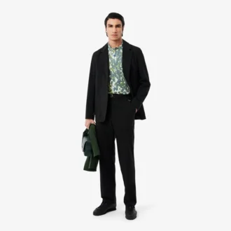Suéter de manga corta con cuello polo y estampado gráfico para hombre
