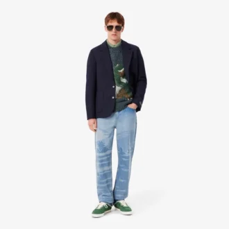 Suéter de punto con cocodrilo en intarsia para hombre