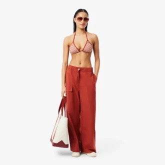 Top de baño de jersey estampado para mujer