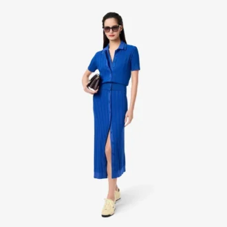 Vestido de mujer con cuello de polo de punto acanalado
