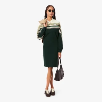 Vestido de piqué de corte ajustado para mujer, fabricado en Francia