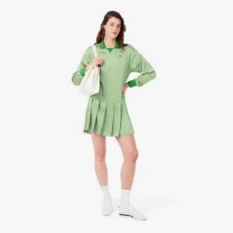 Vestido de polo de satén plisado