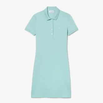 Vestido de polo mini de piqué elástico de corte ajustado para mujer