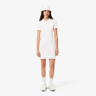 Vestido de polo mini de piqué elástico de corte ajustado para mujer