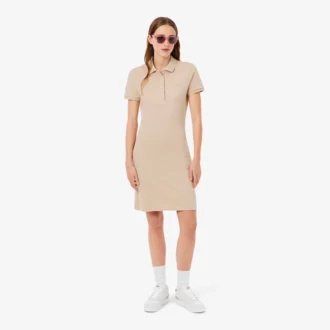 Vestido de polo mini de piqué elástico de corte ajustado para mujer