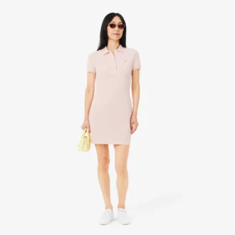 Vestido de polo mini de piqué elástico de corte ajustado para mujer