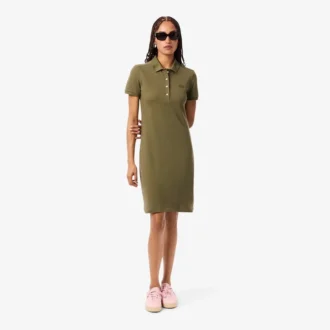Vestido de polo mini de piqué elástico de corte ajustado para mujer