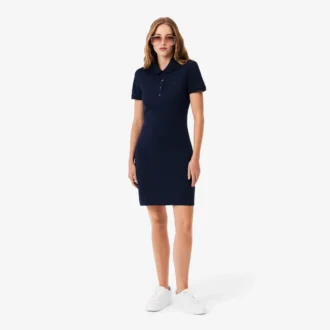 Vestido de polo mini de piqué elástico de corte ajustado para mujer