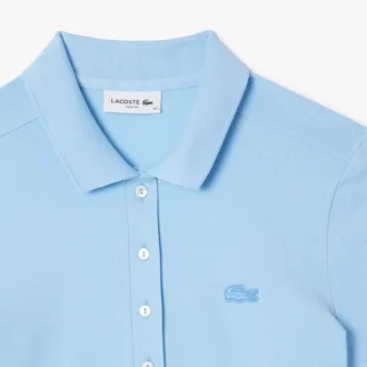 Vestido de polo mini de piqué elástico de corte ajustado para mujer
