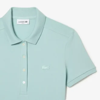 Vestido de polo mini de piqué elástico de corte ajustado para mujer
