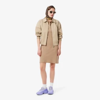 Vestido de polo mini de piqué elástico de corte ajustado para mujer