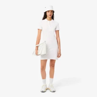 Vestido de polo mini de piqué elástico de corte ajustado para mujer