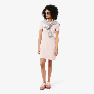 Vestido de polo mini de piqué elástico de corte ajustado para mujer