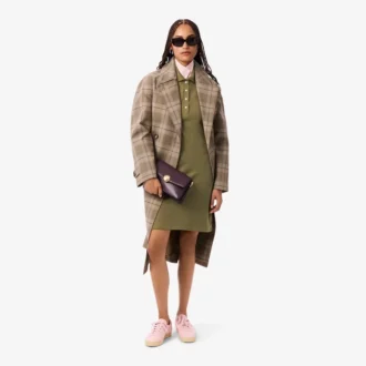 Vestido de polo mini de piqué elástico de corte ajustado para mujer