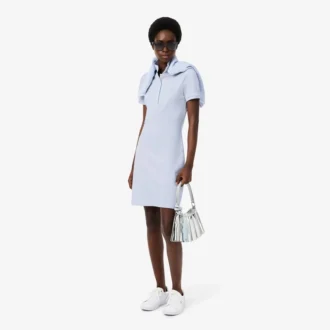 Vestido de polo mini de piqué elástico de corte ajustado para mujer