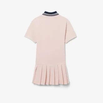 Vestido polo con falda plisada de piqué
