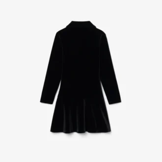 Vestido polo de terciopelo elástico brillante para niña