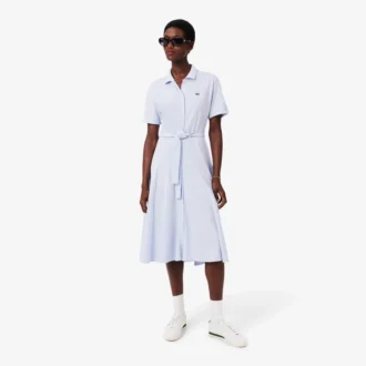 Vestido polo mini acampanado de mujer