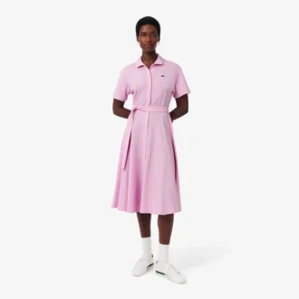 Vestido polo mini acampanado de mujer