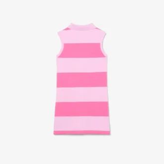 Vestido polo sin mangas a rayas de piqué petit