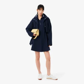 Vestido skater con cuello de polo elástico para mujer